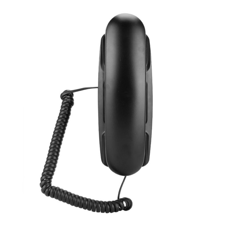 Wall Mount Telephone: Black, Telephone Line Powered, No Battery Required - Compact Space-Saving, Flash & Call Mute Functions, Last Number Redial for Home Hotel Desktop Use - Image 2