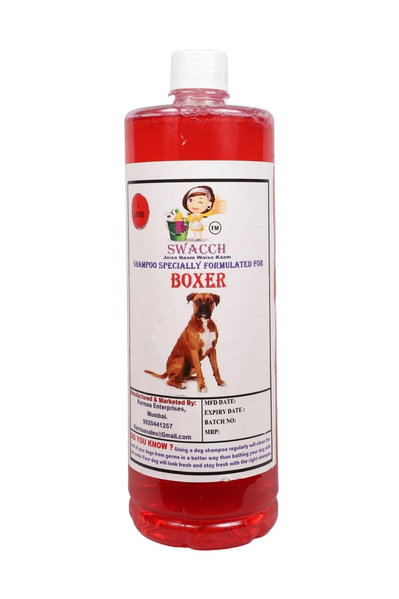 swacch Boxer Dog Shampoo + Dumbbell Toy I Durable Rubber Dog Toy for Chewing I Playing,Teeth Cleaning & Training Toy I Combo Pack I 1 Litre Strawberry - Image 2