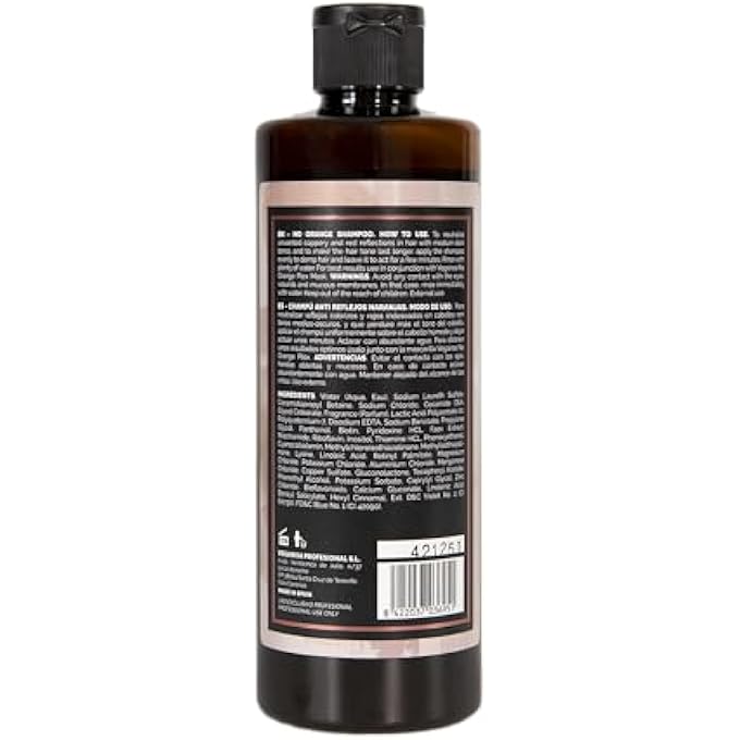 - NO ORANGE PLEX SHAMPOO - NEUTRALISES ORANGE TONES - DEEP MOISTURISER - FOR A DARK OR CHESTNUT BLONDE - PROFESSIONAL VEGAN HAIRDRESSING PRODUCT - 300ML - Image 2