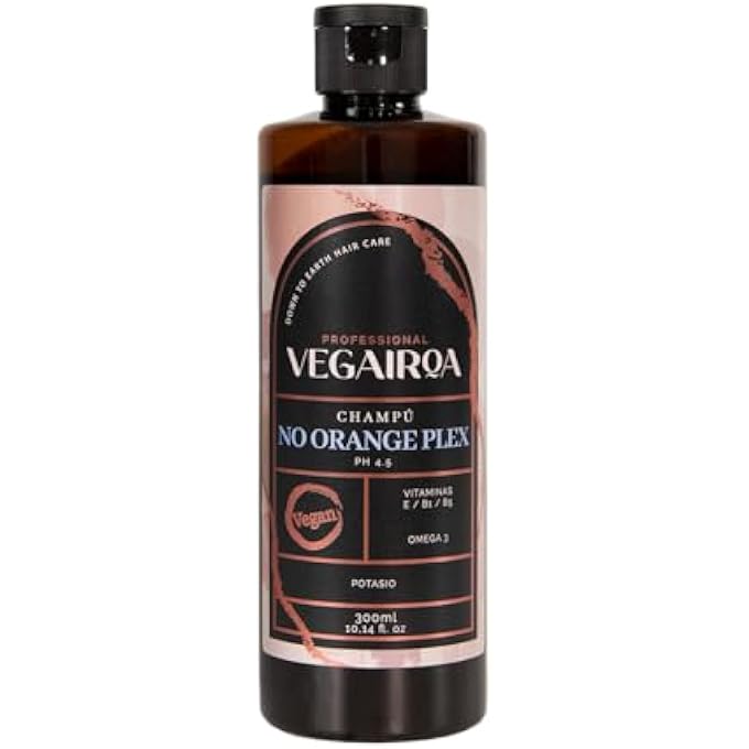 - NO ORANGE PLEX SHAMPOO - NEUTRALISES ORANGE TONES - DEEP MOISTURISER - FOR A DARK OR CHESTNUT BLONDE - PROFESSIONAL VEGAN HAIRDRESSING PRODUCT - 300ML - Image 1