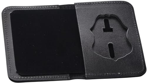 Perfect Fit Shield Wallets CBP Badge Holder US Customs Border Control Eagle Shield badge and ID Case Hidden Badge BiFold Style Wallet Cutout PF587 Black Leather - Image 1