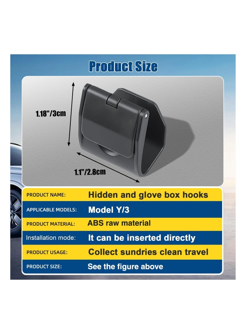 SYOSI SYOSI Hidden Front Trunk Hook Compatible with Tesla Model Y 2022 2023 Accessories, Car - specific Glove Box Hook, Seat Hook and Car Trash Can - Image 3