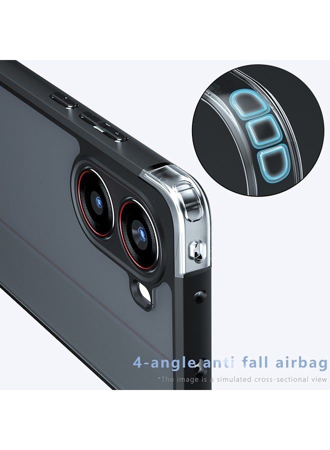 general Case for Xiaomi POCO X7 Pro 5G, Frosted Translucent Back Protective Slim Phone Cover, Anti-Fingerprints, Anti-Fall Drop Protection, Shockproof Case for Xiaomi POCO X7 Pro 5G (Black) - Image 3