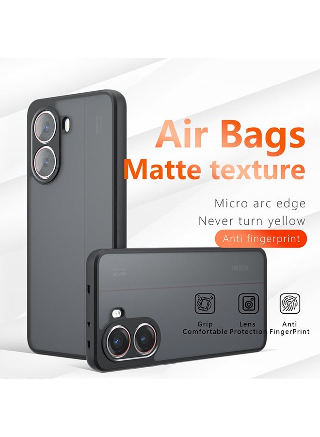 general Case for Xiaomi POCO X7 Pro 5G, Frosted Translucent Back Protective Slim Phone Cover, Anti-Fingerprints, Anti-Fall Drop Protection, Shockproof Case for Xiaomi POCO X7 Pro 5G (Black) - Image 1