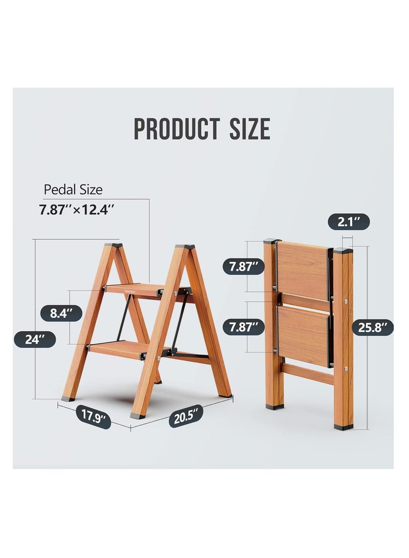 ROBUSTLINE Robustline Home Purpose Aluminium Ladder - 2 Steps Foldable Step Ladder with Non-Slip Treads, 150 kgs Weight Capacity  - Image 3