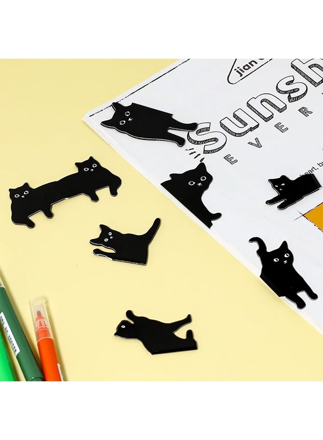 Peachjoy Assorted Cute Cat Book Markers Clips Set for Women - 7 Pcs Black Cat Magnetic Bookmarks, Kawaii Bookmark for Teachers Students Book Lovers - Image 5