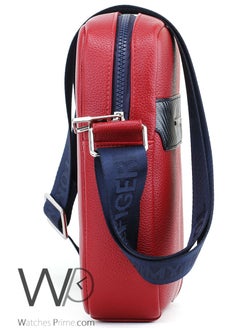 Tommy Hilfiger Plus Red Leather Tommy Hilfiger Crossbody Messenger Bag For Men  - Image 5