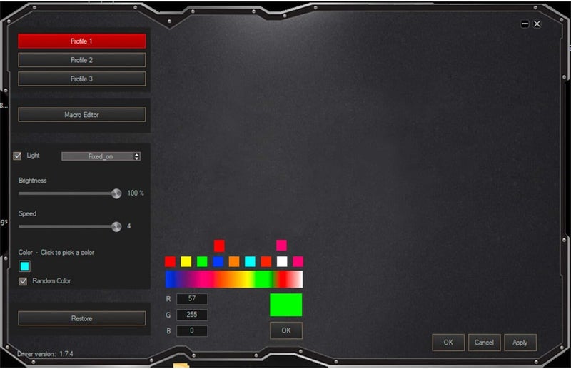 uRage Reaper 220 Illuminated Gaming Mouse 4800 DPI RGB 16.8M Colors Honeycomb Design 6 Programmable Buttons Omron Switches 500Hz Polling Optical Pixart Sensor PTFE Feet Wired for PC Gaming Black - Image 5