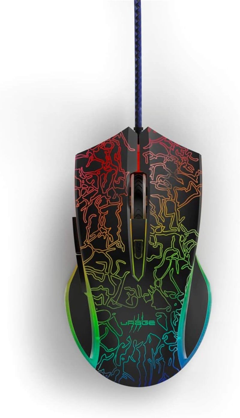 uRage Reaper 220 Illuminated Gaming Mouse 4800 DPI RGB 16.8M Colors Honeycomb Design 6 Programmable Buttons Omron Switches 500Hz Polling Optical Pixart Sensor PTFE Feet Wired for PC Gaming Black - Image 3