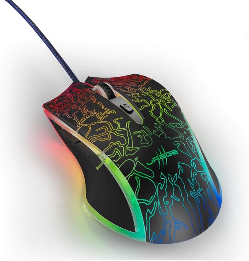 uRage Reaper 220 Illuminated Gaming Mouse 4800 DPI RGB 16.8M Colors Honeycomb Design 6 Programmable Buttons Omron Switches 500Hz Polling Optical Pixart Sensor PTFE Feet Wired for PC Gaming Black - Image 2