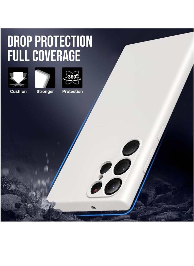Raxoom Case for Samsung Galaxy S24 Ultra Case, Real Premium Liquid Silicone Case [Velvety Touch], Camera All-Round Protection Case with Microfiber Lining for S24 Ultra 5G (White, S24 Ultra) - Image 3
