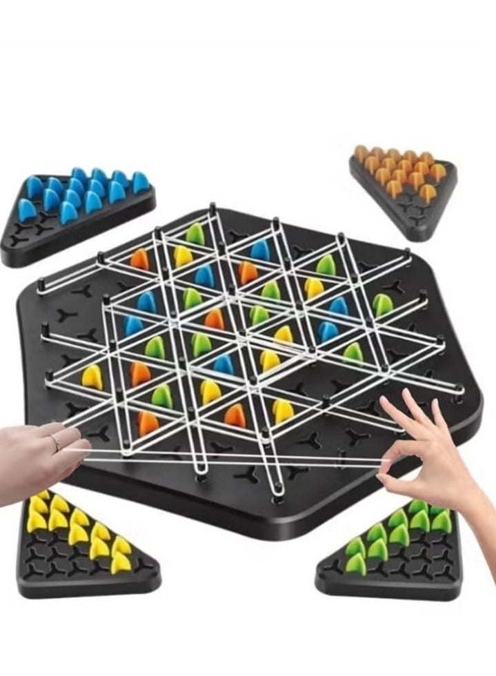 Triangle Chess Game, Strategy Board Games for Kids, Chess Board Games for Adults, Family Games for Kids, Rubber Triangle Game, 2-4 Players, Best Birthday Gifts for Kids