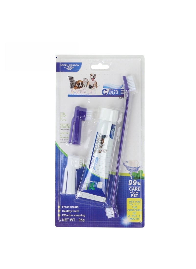 Arabest Pet Dental Care Kit for Cats  Dogs Blue (beef flavor) 