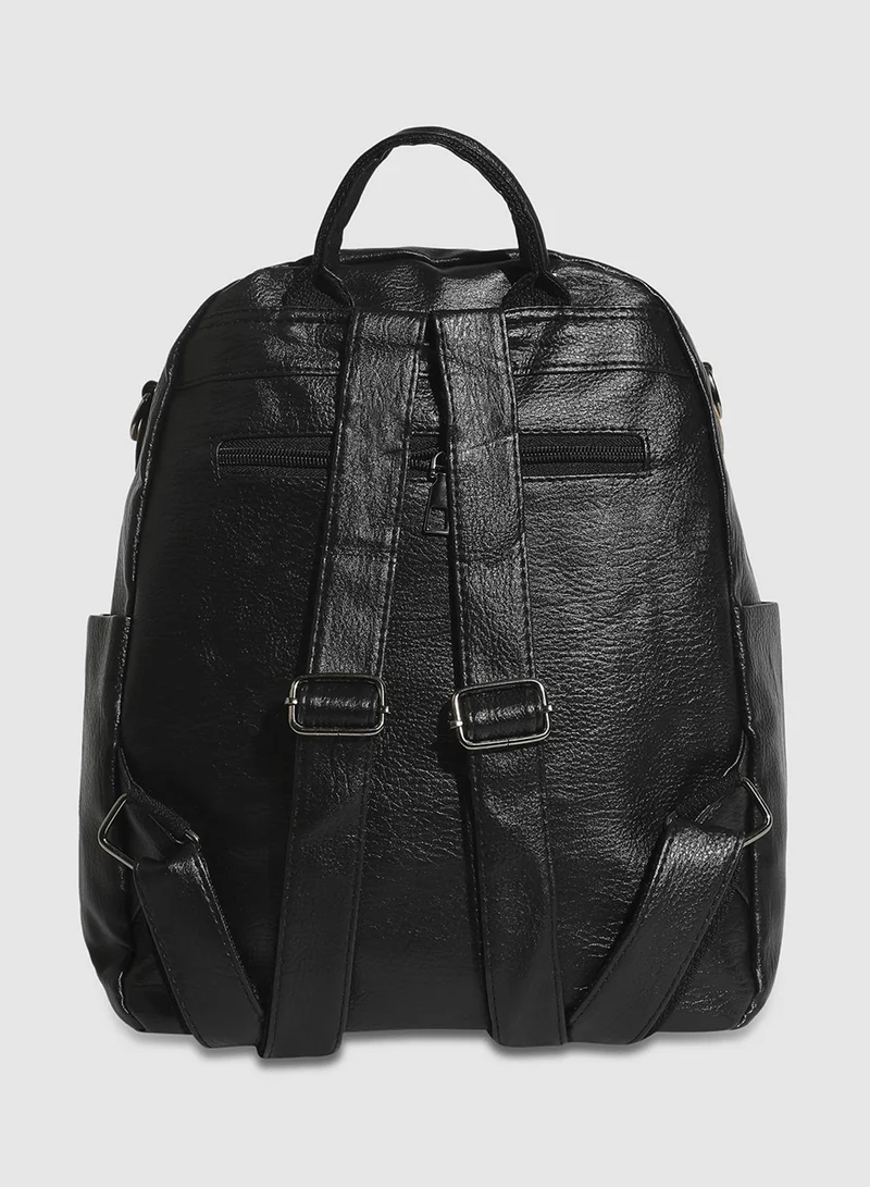 Haute Sauce  Contrast Piping Backpack - Black  | Best Price UAE
