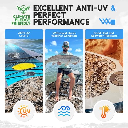 FOCEAN Boat Flooring EVA Foam Boat Decking Camo Marine Flooring Self-Adhesive Marine Mat for Motorboat RV Yacht Kayak, 47.2''x 15.7'', Desert Camo - Image 5