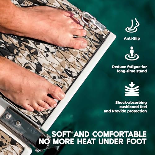 FOCEAN Boat Flooring EVA Foam Boat Decking Camo Marine Flooring Self-Adhesive Marine Mat for Motorboat RV Yacht Kayak, 47.2''x 15.7'', Desert Camo - Image 4
