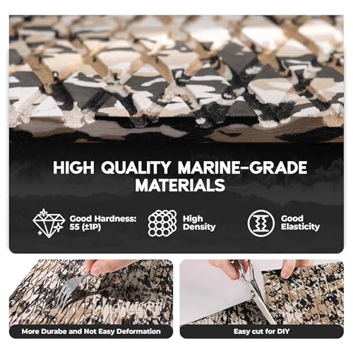 FOCEAN Boat Flooring EVA Foam Boat Decking Camo Marine Flooring Self-Adhesive Marine Mat for Motorboat RV Yacht Kayak, 47.2''x 15.7'', Desert Camo - Image 2