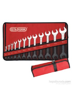 Ceta Form B09-R12 12 Piece Double Ended Open End Wrench Set (With Cloth Bag) 