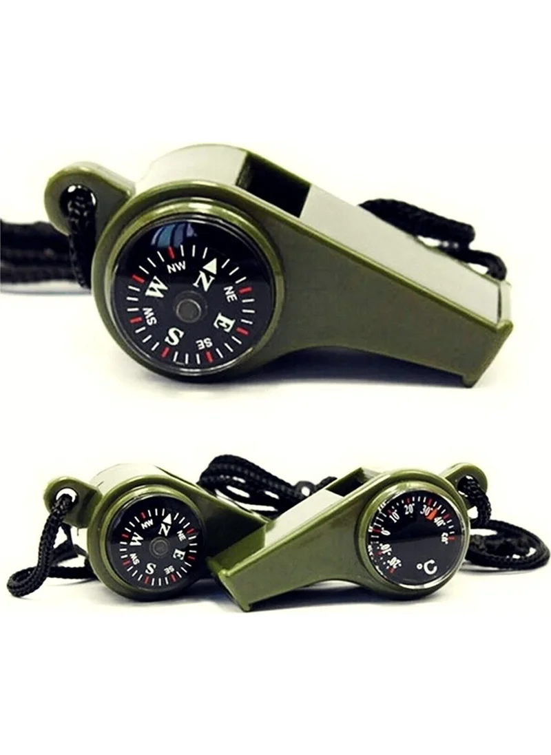 BarkoFix Multifunctional Whistle with Compass and Graduated Thermometer Hunter Military Whistle - Guard Whistle