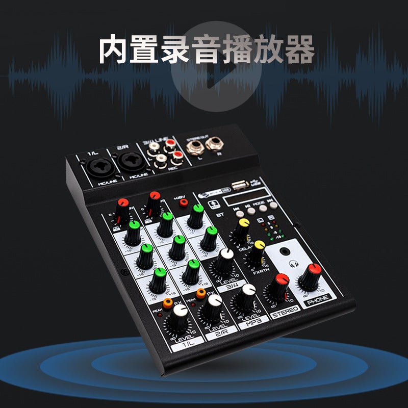 4-Way Mixer Comes With Mobile Phone Bluetooth Usb Display Network Karaoke 4-Way Professional Mixer - Image 4
