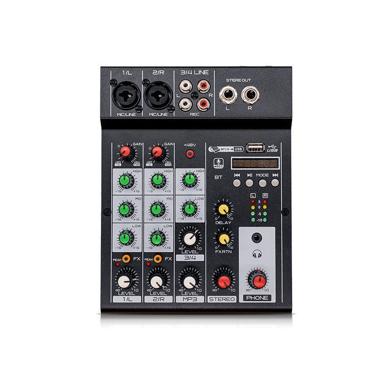 4-Way Mixer Comes With Mobile Phone Bluetooth Usb Display Network Karaoke 4-Way Professional Mixer - Image 1