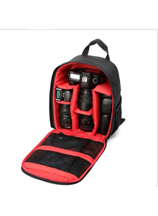 Leather Camera Bag Digital Camera Case Suitable For Various Models Digital Cameras Large Capacity Removable Insert-Color:Red  - Image 1