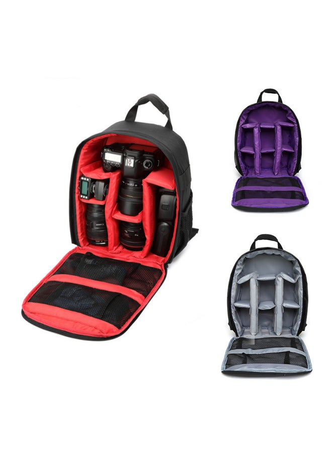Leather Camera Bag Digital Camera Case Suitable For Various Models Digital Cameras Large Capacity Removable Insert-Color:Red  - Image 3
