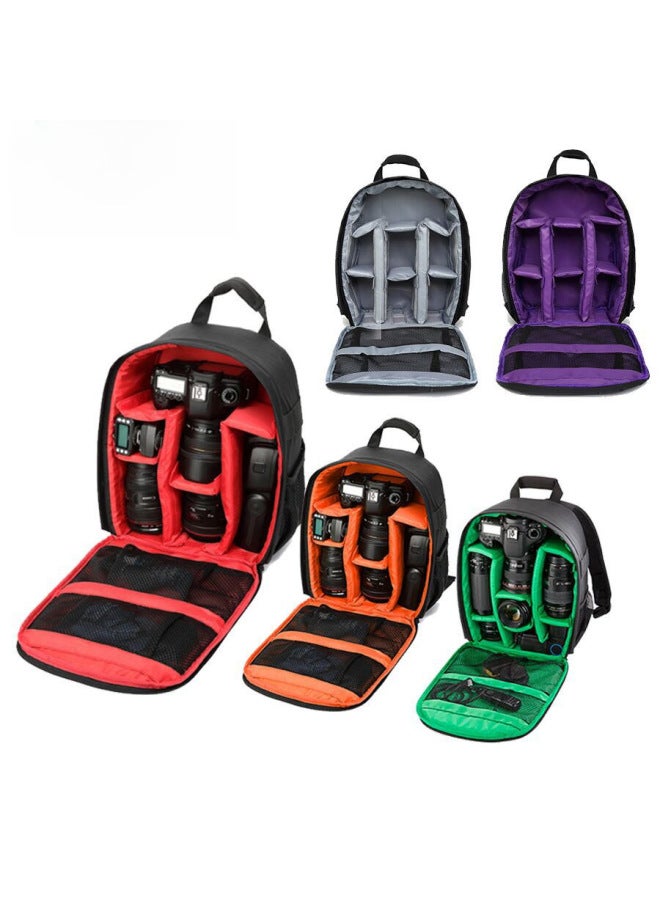 Leather Camera Bag Digital Camera Case Suitable For Various Models Digital Cameras Large Capacity Removable Insert-Color:Red  - Image 2