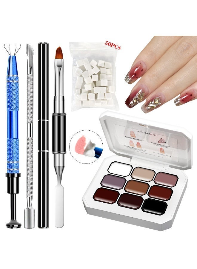 Bukela 9-Grid Nail Art Gel Set Highly saturated, thick-bodied gel polish Specifically formulated for gradient and ombré nail art designs - Image 1