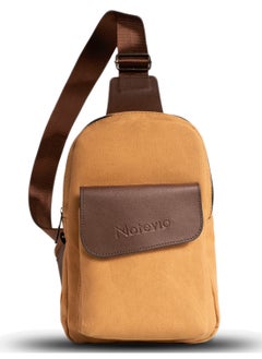 Motevia Men's Crossbody Shoulder Bag Large Zipper Pocket Front Snap On Duck Canvas Crossbody Bag for Men Durable Reinforced Canvas