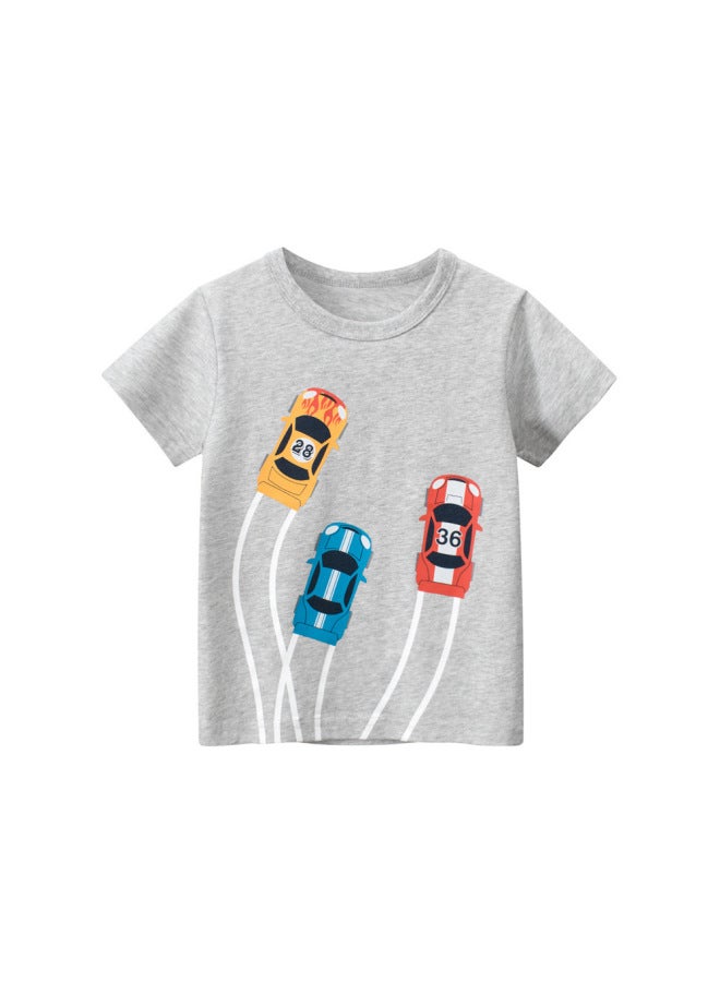 Boys' Pure Cotton T-shirt Summer New Korean Style Children's Clothing Short-sleeved Tops Baby Boy Clothes