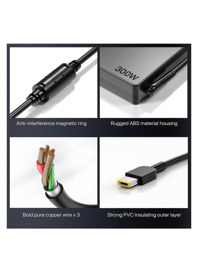 Max Power - 300w Legion Charger fit for Lenovo Legion 7 7i 5i 5 Pro AC Adapter Compatibility Lenovo Legion R9000P R9000K Y9000K Y9000X ADL300SLC3A 20V 15A Laptop Power Supply Adapter - Image 1