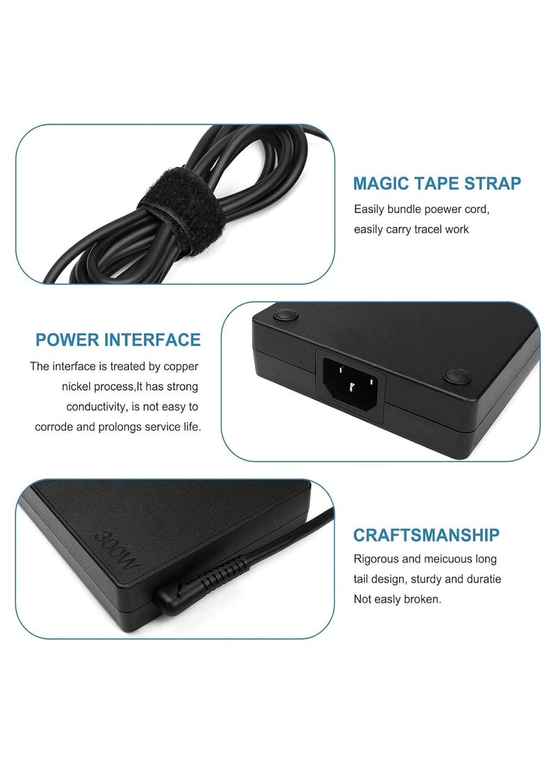 Max Power - 300w Legion Charger fit for Lenovo Legion 7 7i 5i 5 Pro AC Adapter Compatibility Lenovo Legion R9000P R9000K Y9000K Y9000X ADL300SLC3A 20V 15A Laptop Power Supply Adapter - Image 1