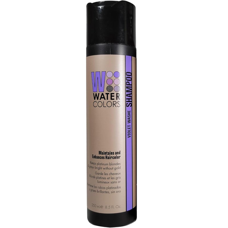 Watercolors Semi Permanent Color Depositing Shampoo. Sulfate & Paraben Free to Maintain & Enhance Hair Color 8 fl oz - VIOLET WASHE
