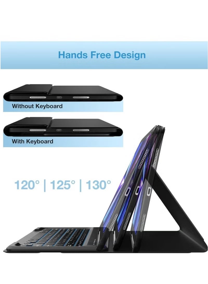 GENNEXT Case for iPad Air 13-inch (M2, 2024) & iPad Pro 12.9" (6th/5th/4th/3rd Gen) – Detachable Wireless Bluetooth Keyboard, Slim Folio Smart Cover with Pencil Holder, Black - Image 5