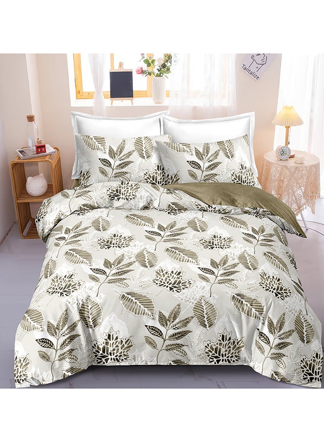 ايست من نون طقم غطاء لحاف من ٤ قطع | مصنوع من ألياف دقيقة ناعمة | ألوان متعددة | غطاء لحاف واحد ٢٦٠ × ٢٢٠ سم، ملاءة سرير واحدة ٢٠٠ × ٢٠٠ سم مع جيب عميق ٣٠ سم، وغطائي وسادة ٥٠ × ٧٥ سم | مناسب لمرتبة كينج سايز - Image 1