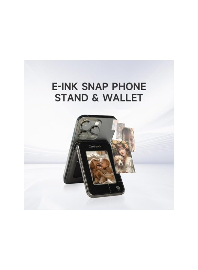 Green Tiger erorex NFC Smart E Ink Screen Magnetic Phone Card Case Holder, Angle Adjustment & Magsafe Wallet Compatible with iPhone16/15/14/13/12/11 Series, Snap Stand, DIY Images, Pink - Image 2