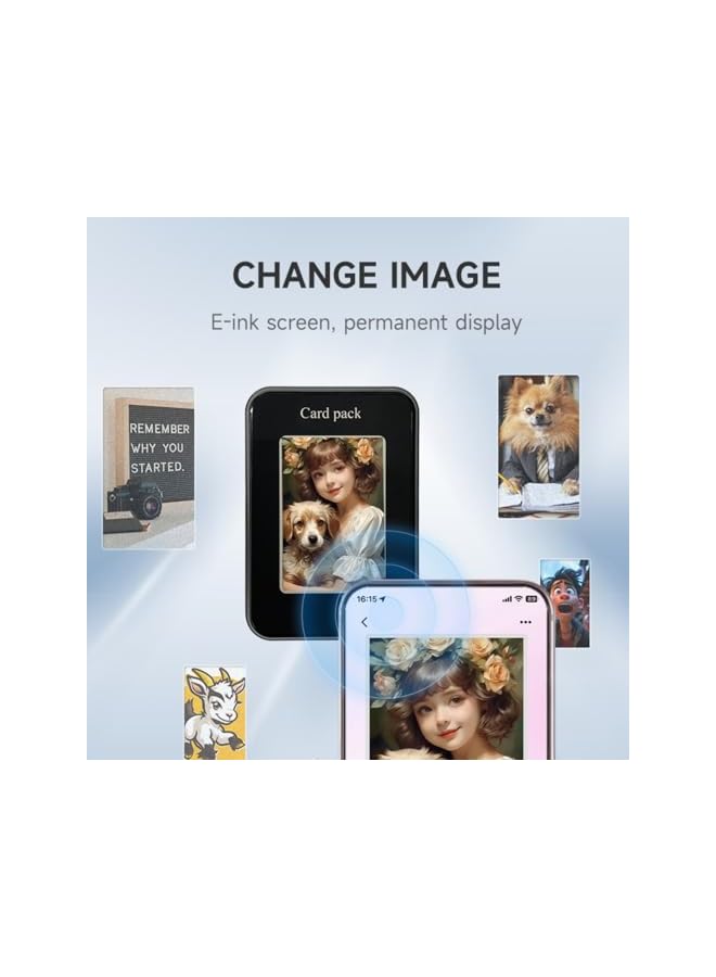 Green Tiger erorex NFC Smart E Ink Screen Magnetic Phone Card Case Holder, Angle Adjustment & Magsafe Wallet Compatible with iPhone16/15/14/13/12/11 Series, Snap Stand, DIY Images, Pink - Image 5