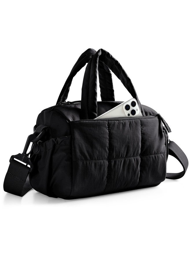 Smasrob Small Puffer Crossbody Bag for Women with RFID Blocking Pocket, Mini Quilted Crossbody Purse with Multiple Pockets, Black - Image 1