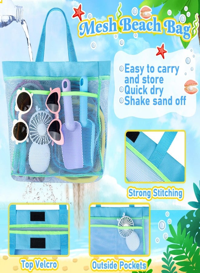 TSDATOWR Collapsible Beach Buckets for Kids, 2 Packs Foldable Sand Buckets and Shovels with Mesh Beach Bag, Silicone Sand Pails for Toddlers Beach Toys, Easter Egg Hunt, Camping, Travelling, Fishing Water Pail - Image 3