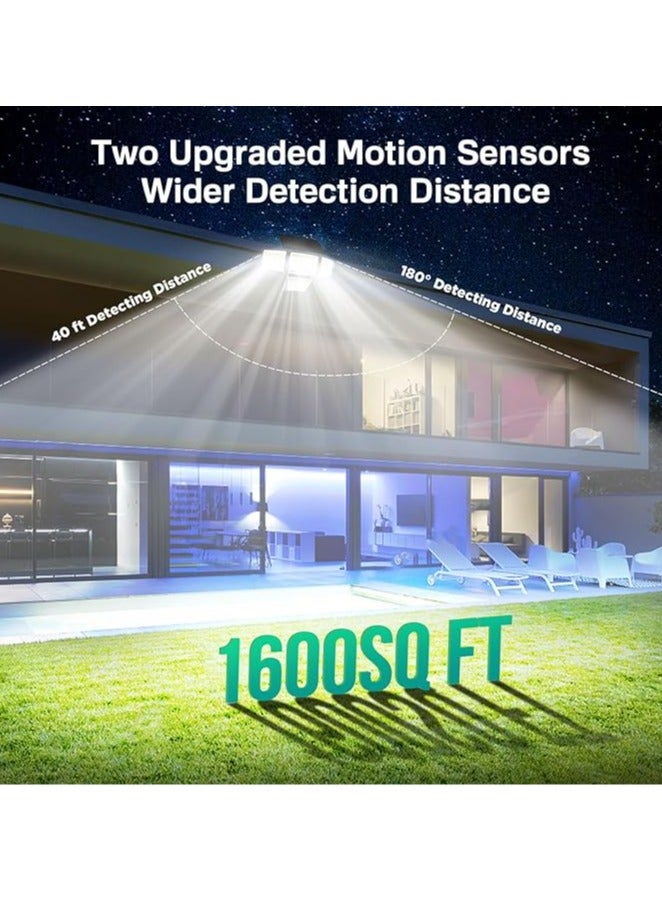 عربست مصابيح خارجية تعمل بالطاقة الشمسية - 3000LM 188 مصباح خارجي مستشعر الحركة LED، 4 رؤوس مصابيح إنارة خارجية تعمل بالطاقة الشمسية IP65، مصابيح حائط بزاوية إضاءة واسعة 270 درجة مع مستشعرات للفناء الخلفي - Image 3