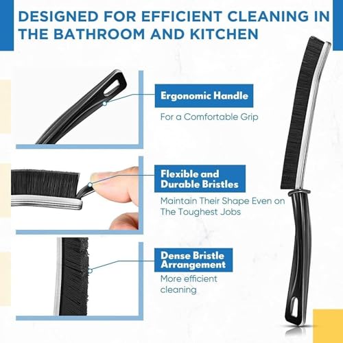 CAVERNSHOP Multifunctional Gap Corner Thin Gas Cleaning Brush for Kitchen, Bathroom, Windows Hard Bristled Closet Crevice Perfect for Tiles, Grout, Sliding Doors Mess Cleaner Brushes for Window Basin - Image 4