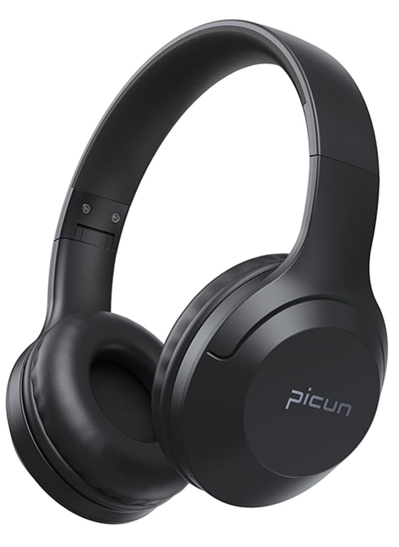 Picun Sound Isolation Noise Cancelling Headphones 45h Playing Time Hi-Res Audio & Deep Bass Bluetooth Wireless over Ear Foldable Headphones for Travel Home Office Gym Head-Mounted Headphones  (Black)  - Image 1