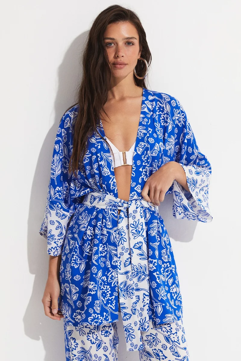 JUNE Patterned Kimono Set