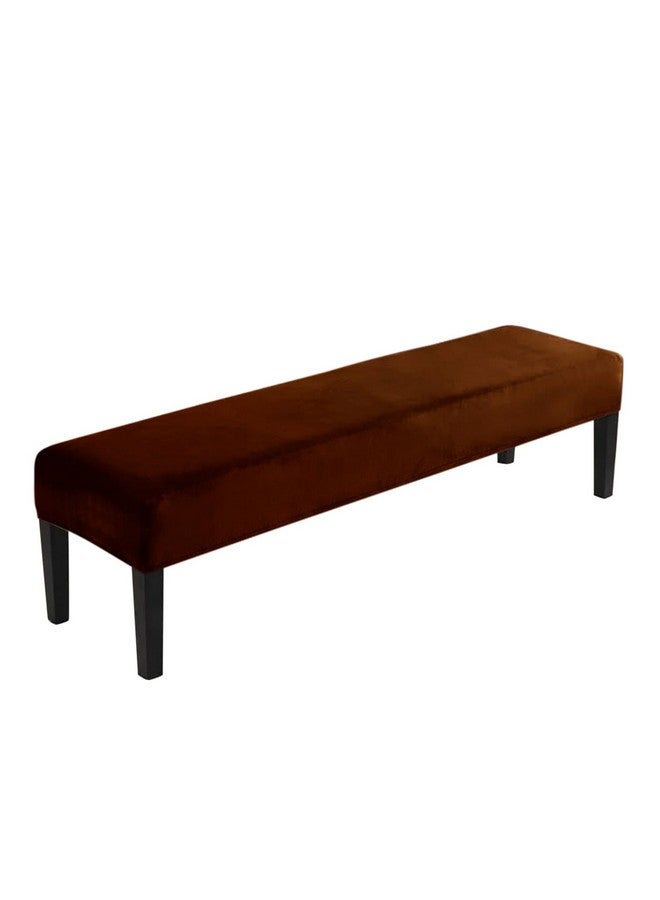 HOKIPO Velvet Dining Bench Cover Stretchable Slipcover, Rustic Brown(Ar-4800-Rbr) - Image 1