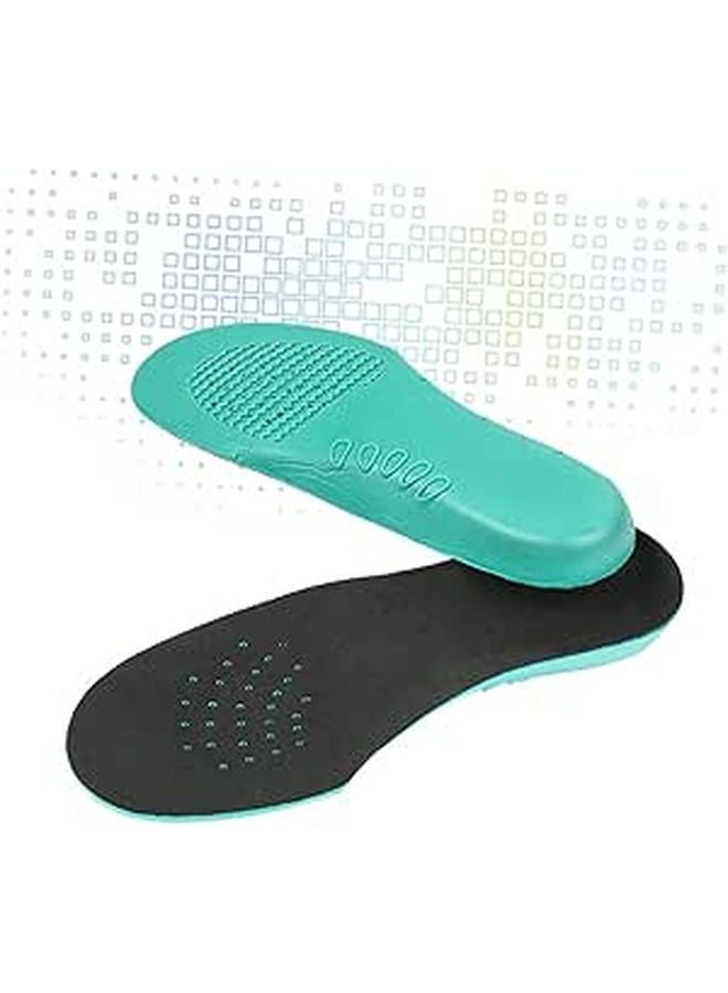 Green Arch Support Insoles For Boys And Girls Breathable Cushion Inserts For Foot Health - Image 1