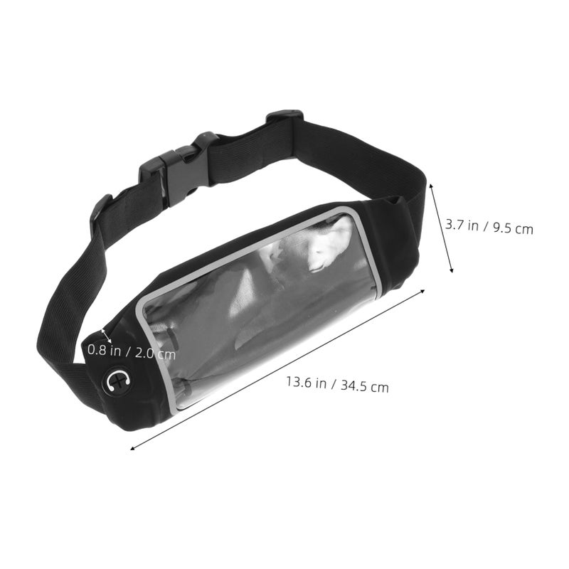 Adjustable Running Belt Bag Black Touchscreen Window Lightweight Sweat Resistant Waist Pack - Image 3