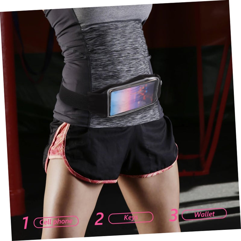 Adjustable Running Belt Bag Black Touchscreen Window Lightweight Sweat Resistant Waist Pack - Image 5