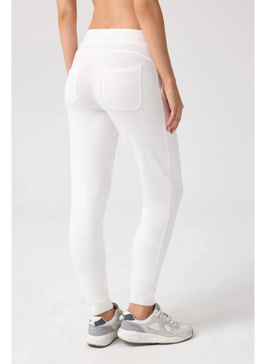 Los Ojos x Melodi White Thin Soft Textured Jogger Sweatpants Soho