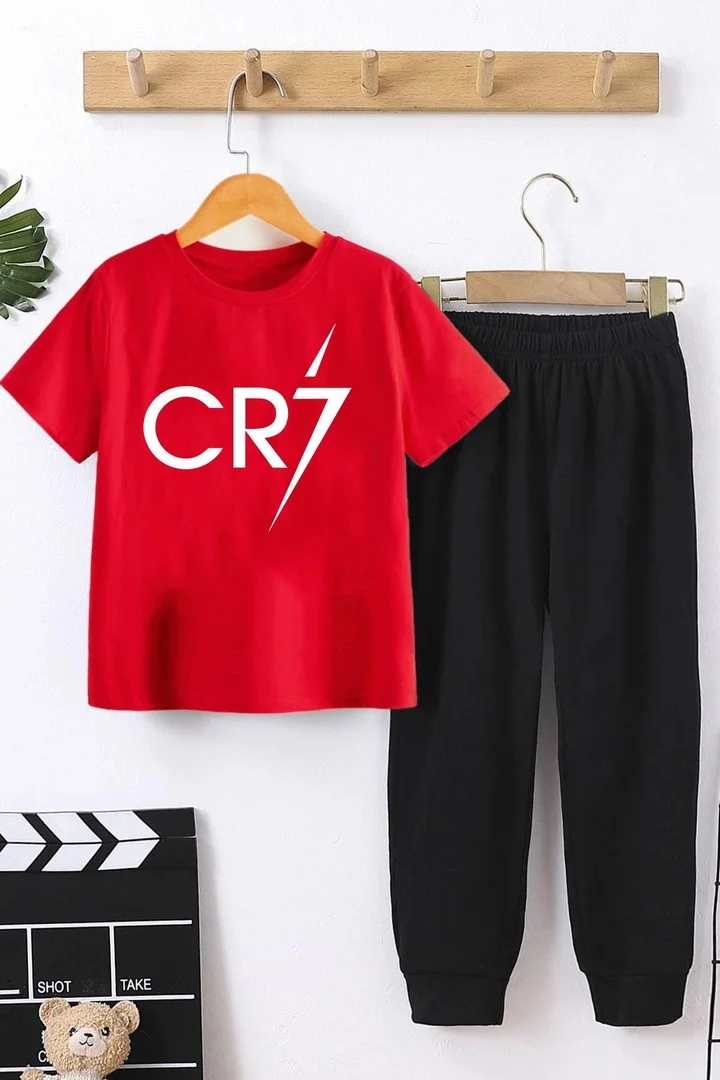 ONLYTRENDWEAR Children Cr7 Bottom - Top Tracksuit Set 3-4 Years Old Red